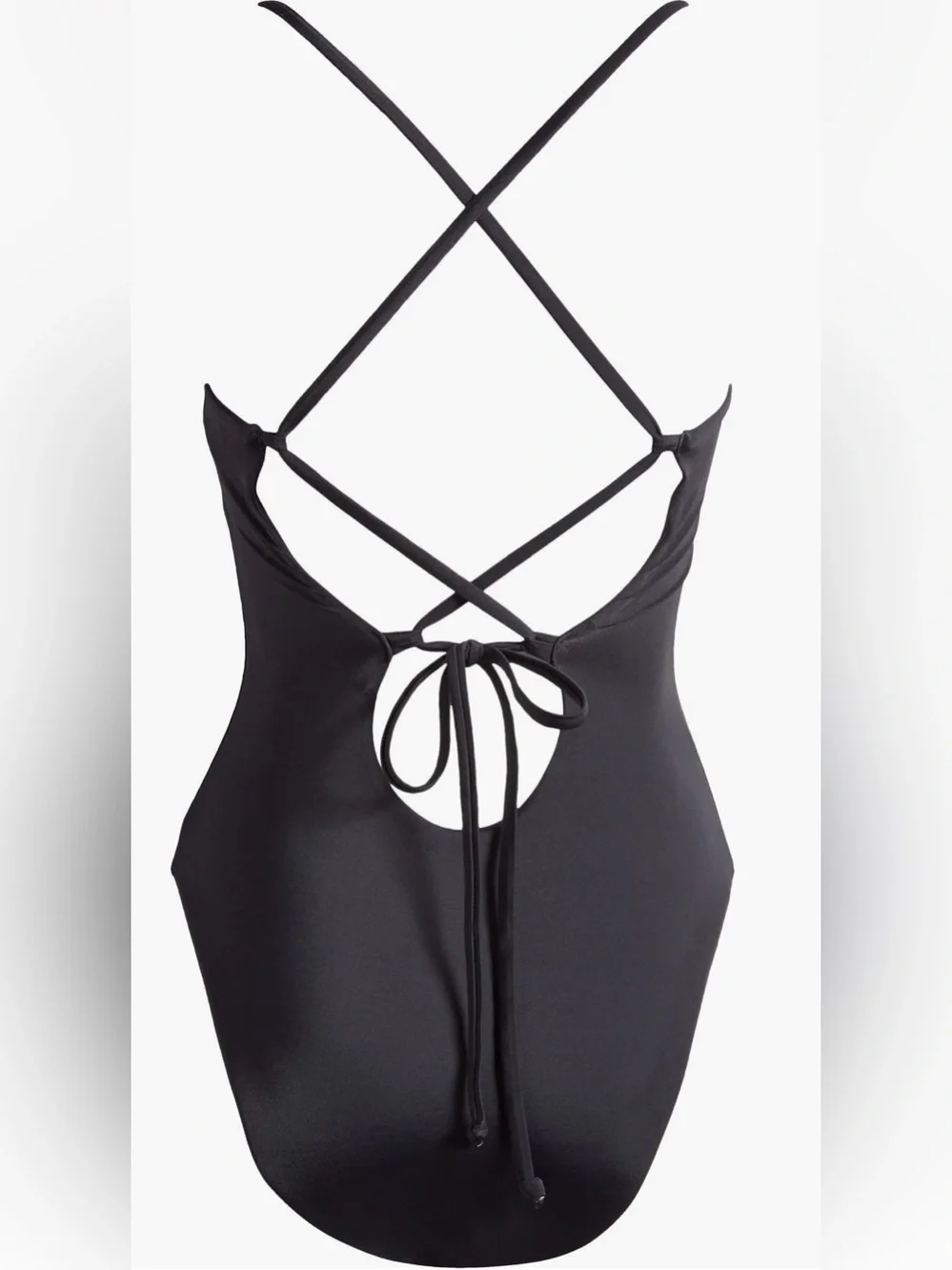 Andie Midnight Black Slim-Strap One-Piece Swimsuit